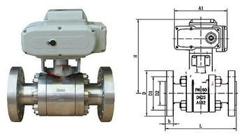 电动高压法兰球阀结构图