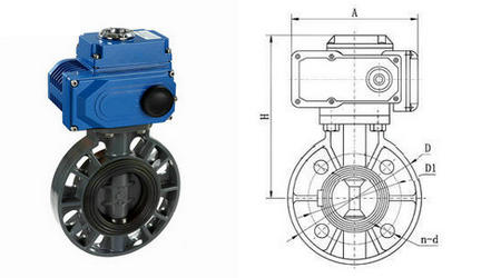 电动塑料蝶阀结构图