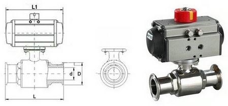 气动卫生*球阀结构图